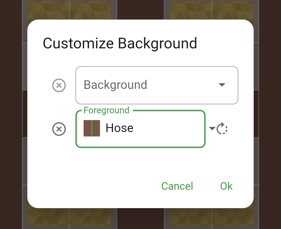 Screenshot of the hose foreground selected