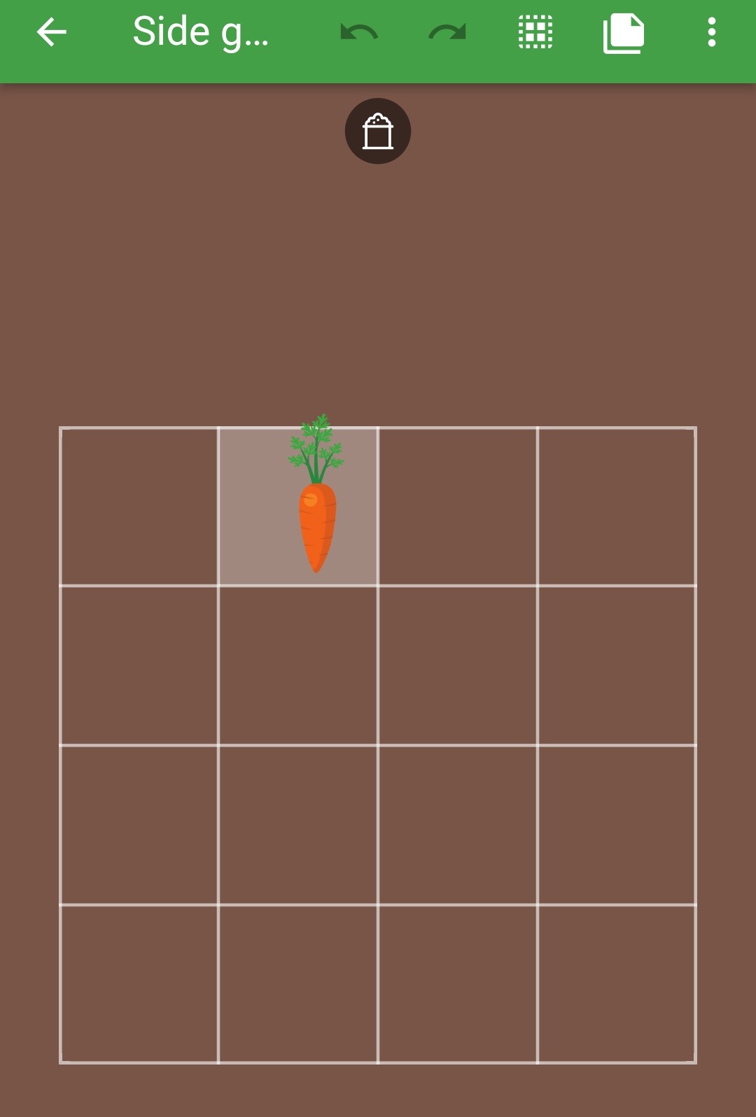 Screenshot of carrots being added to a garden