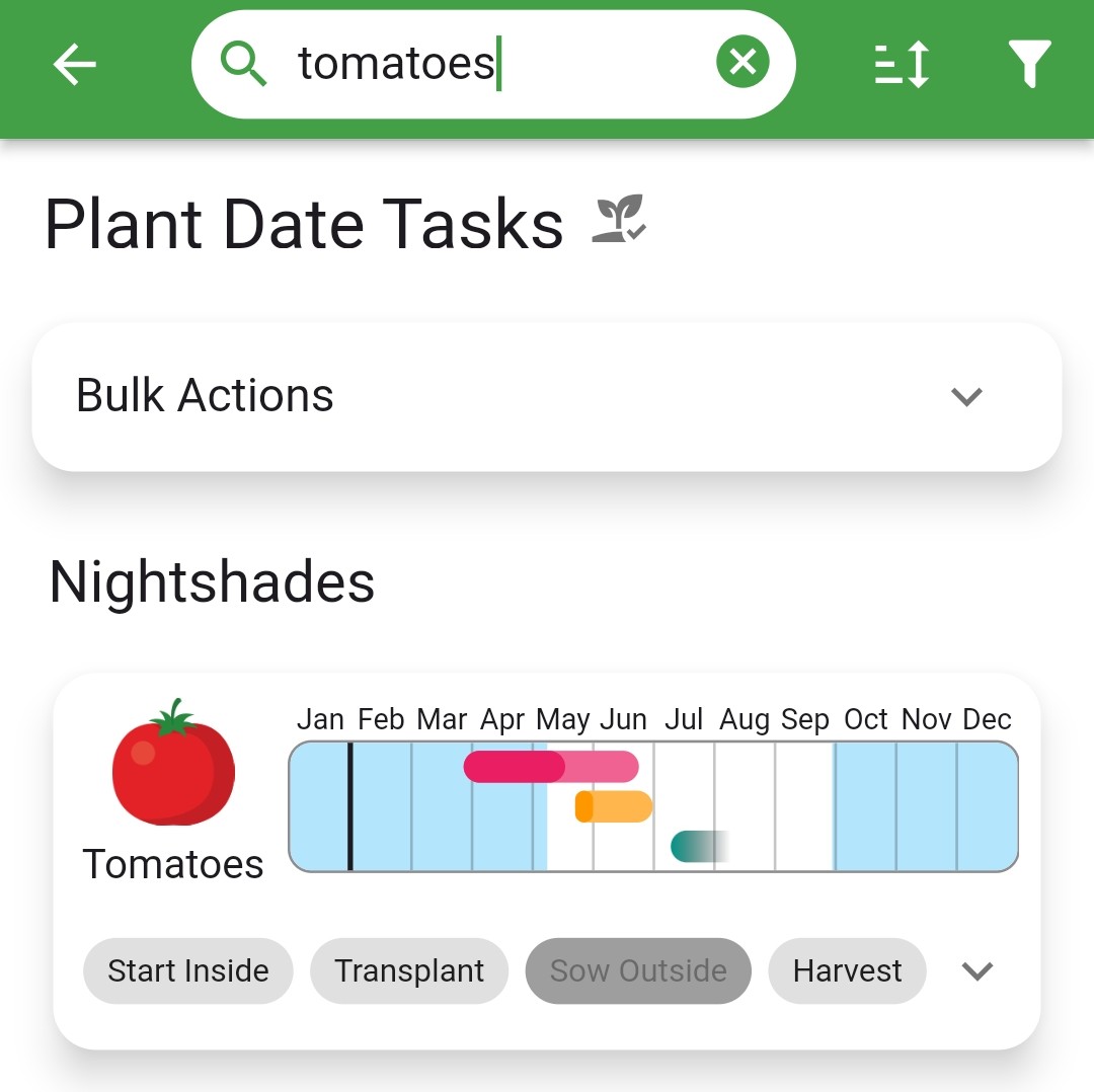 Screenshot of the task buttons deselected for tomatoes